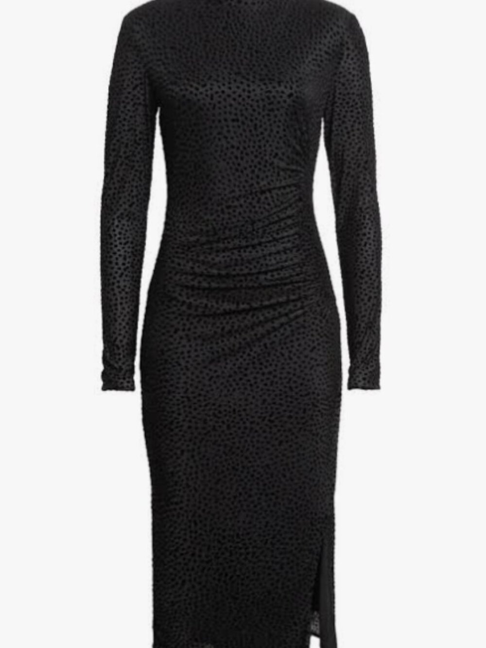Ramy Brook Eveline Flocked Dot Long Sleeve Dress - size 8
